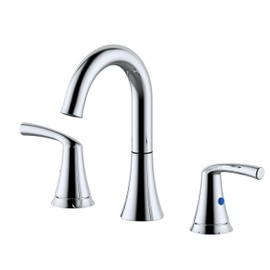 Bathroom Faucets for Sink 3 Hole, 8 inch Widespread Bathroom Faucet, 2-Handle Bathroom Sink Faucet, 360° Swivel Spout Lavatory Sink Faucet with Supply Hoses Chrome