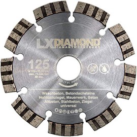 LXDIAMOND Diamond Cutting Disc 125 mm x 22.23 mm Premium Laser Diamond Disc Concrete Disc for Stone Concrete Reinforced Concrete Universal Suitable for Stone Saw Cutting Grinder Motorflex Joint Cutter
