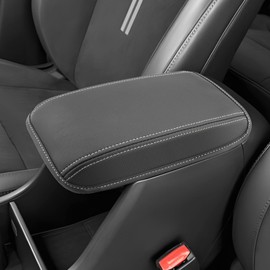 SKTU Armrest Cover Compatible with Hyundai Kona SX2 2024 2025 Armrest Pad Centre Armrest Protective Cover with White Stitching