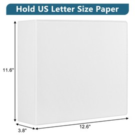 CIXILDTS 3-Inch 3 Ring Binder, Standard 3" Slant-D Ring Binder Fit Letter Size Paper, Presentation View Binders, White, 2-Pack