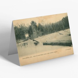 GREETING CARD - Vintage Alabama USA - Talladega. Dam, Electric Light Power Plant