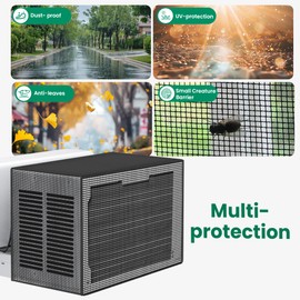 Window Air Conditioner Covers Outside: Mesh Cover for U-Shaped Air Conditioner 8000BTU-12000BTU, Anti-Leaf, Dustproof, Windproof, Waterproof, Outside Window AC Protection Cover, Black