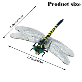 Dragonfly Hat Clip Realistic Simulated Dragonfly with Hook Clip Attach to Backpack Hat for Indoor Yard Garden Plant Decor (Yellow)
