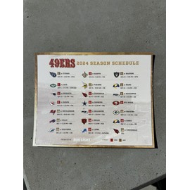 49ers Season Schedule Magnet 2024 SGA 49ers vs Saints 8/18/24