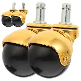 ULTECHNOVO 2-Inch Universal Household Furniture Caster Wheels Gold Color Pp Swivel Casters Wear-Resistant Smooth Rolling for Office Chairs Sofas Cabinets