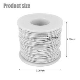 1 mm Elastic Cord for Bracelets, Stretchy Braclet String, Elastic Cord Beads Stretch for Jewelry Making, Crafts (White, 164 ft)