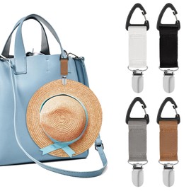 Mabor 4Pcs Hat Clips for Travel on Bag Travel Hat Clip Mitten Clips Elastic Glove Clips Kids Hands-Free Hat Holder Clip for Traveling Bags Backpacks Purses Luggage Outdoor Travel Accessory