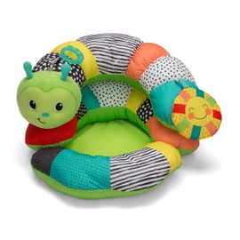 Infantino Prop-A-Pillar Tummy Time & Seated Support, Baby Floor Seat for Tummy Time & Early Sitting, Soft, Supportive, Engaging Toys, Caterpillar