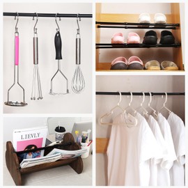 Spring Tension Rod, Goowin Small Tension Rod, 5/8" Diameter No Drilling Expandable Short Tension Rods Spring Rods, Tension Rods for Closet, Cupboard, Hanging Clothes, Black, 3 Pack (10-15.7 inch)