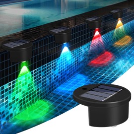 redaica Solar Pool Lights for Above Ground Pools, Swimming Pool Accessories Inground Pool Deck Lights Solar Powered, Pool Area Decorations Outdoor Waterproof Wireless