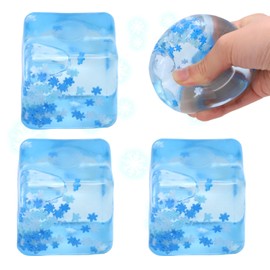 Pack of 4 Stress Balls for Children Adults, Ice Cubes, Stress Relief Toy, Stress Relief Toy, Ice Cubes, Anti-Stress Balls, Toy for Stress Relief, Party Bags