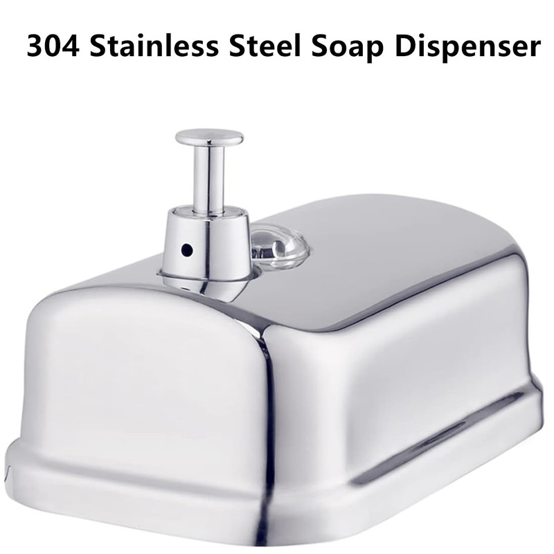 2 Pack Commercial Soap Dispenser Wall Mount Stainless Steel Manual