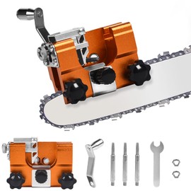 Funnytek Chainsaw Sharpener Jig Kit, Portable Chain Saw Sharpening Tool with Burr Grinding Stone, Chainsaw Sharpener, Manual Chain Saw Blade Sharpener Attachment for Electric/Chain Saw, Lumberjack
