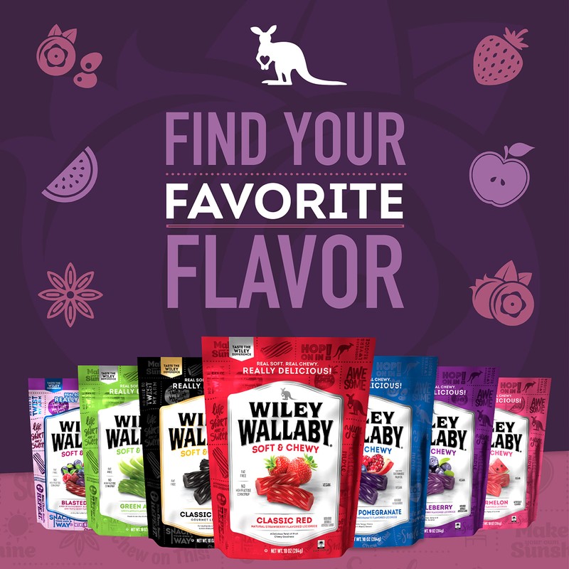 Wiley Wallaby Licorice 10 Ounce Classic Gourmet Soft & Chewy