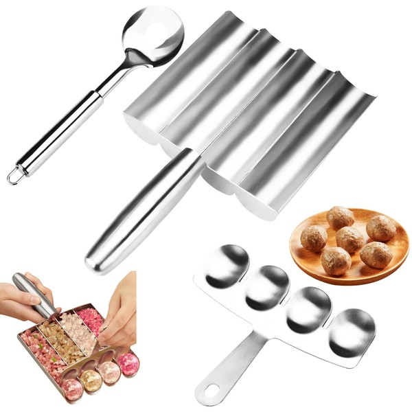 3 Pieces Stainless Steel Meatball Maker Set, Kitchen Manual Meat