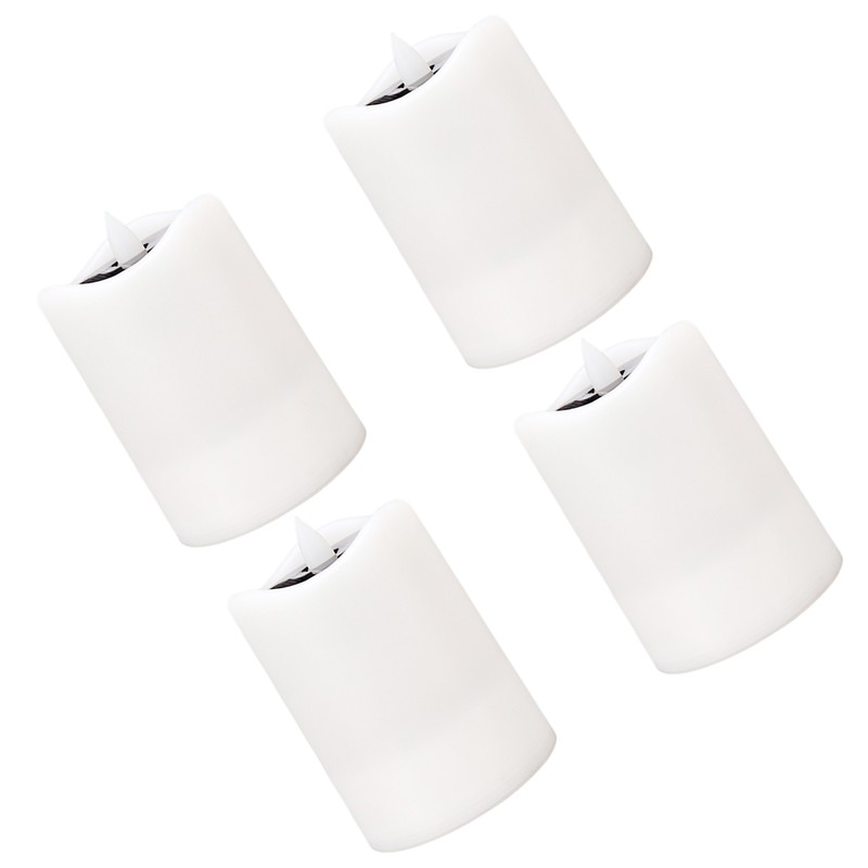4Pcs Solar Powered LED Candle Light Yellow Flicker Tea Lamp
