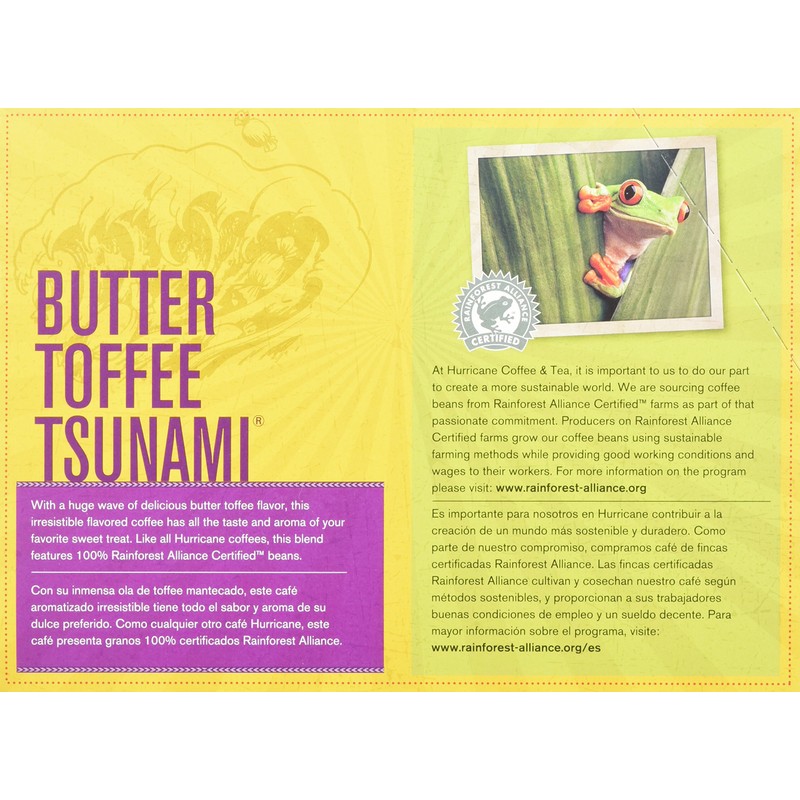Hurricane Butter Toffee Tsunami Coffee Capsule, Compatible with Keurig K-Cup