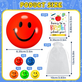 24 Set Back to School Student Gifts from Teacher Stress Balls Toy with Inspirational Cards Emotional Relief Stress Star First Day of School Gifts for Student Classroom Prizes Party Favors