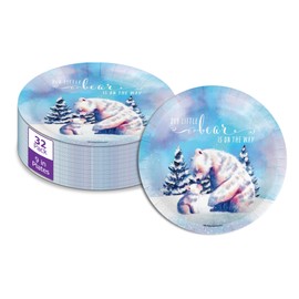 Birthday Galore Our Little Polar Bear is Almost Here Baby Shower Party Supplies Large 9" Paper Plates in Bulk 32 Piece