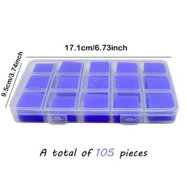LIRUNQIU Diamond Painting Glue Wax with Storage Box, 105 Pieces High Strength Wax Clay for 5D Diamond Art, Durable Diamond Point Drilling Tools for Adults and Kids (Purple)