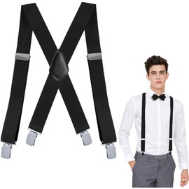 Tirantes para Hombre en X, Sujetador Unisex Ajustable, Accesorios para Fijar Camisa, Tirantes para Bodas, Trabajo, Regalo para Caballero