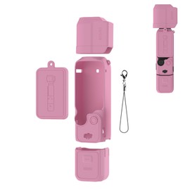 CAPART Silicone Protective Sleeve for DJI OSMO Pocket 3, Scratch-Proof Protective Cover Skin of Body | Screen | Gimbal | 1/4" Thread Handle (Watermelon Red)