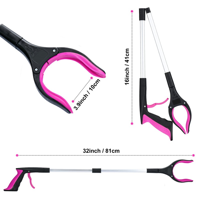 2-Pack Grabber Reacher Tool,32 Inch Extra Long Foldable Pick Up