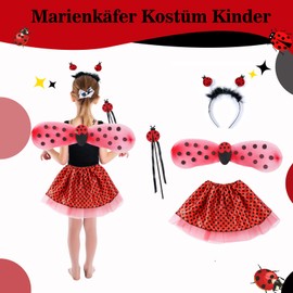 cuteDIY 4 Piece Ladybird Costume Children's Set Fancy Dress Costumes Girls