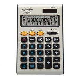 Aurora HC180TXB 12 Digit Handy Calculator, Black