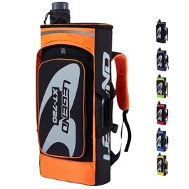 Legend XT720 Recurve Bow Case (Orange) | Backpack Style Bag with Heavy Duty Foam Padding for Portable Protection of Recurve Bows & Risers up to 27" | Telescopic Arrow Tube Extends Up to 35"