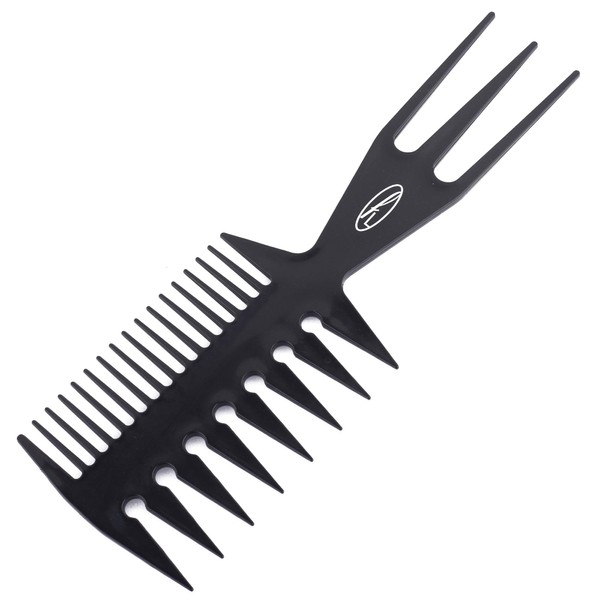 Fine Lines - 3 in 1 Styling Comb - Hair Detangling and Shower Comb Great for Afro, Wet or Curly Hair | Thick Plastic Black antistatic comb