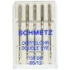 Euro-Notions Double Eye Machine Needles-Size 12/80 5/Pkg, Other, Multicoloured, 2.63