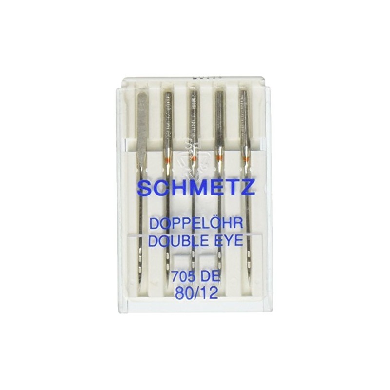 Euro-Notions Double Eye Machine Needles-Size 12/80 5/Pkg, Other, Multicoloured, 2.63