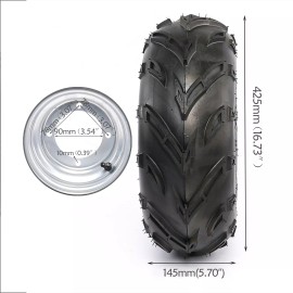 Unbranded 2pc 7'' 16x8-7 Wheel Tire Rim 4 Lug Spindle Hub Gokart Quad Dirt Bike ATV Mower