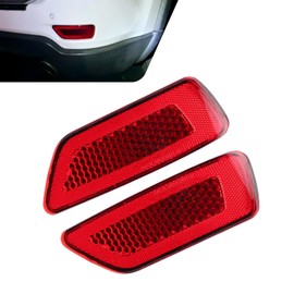Shakas 1Pair Rear Bumper Reflector, OEM #57010720AC 57010721AC 57010721 57010721AB 57010721-AB, Compatible with Jeep Grand Cherokee 2011-2021 Dodge Journey 2011-2020 Compass 2011-2017 (Red)