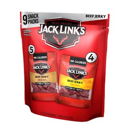 Jack Link's Beef Jerky Variety Pack - Includes Original and Teriyaki Jerky, Bulk Protein Snack Pack, Good Source of Protein, Meat Snacks Made with 100% Beef, Individual Bags - 1.25 Oz (Pack of 9)