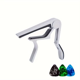 Premium Alloy Capo Quick Change Trigger Clamp for Guitar Banjo Ukulele (Silver)