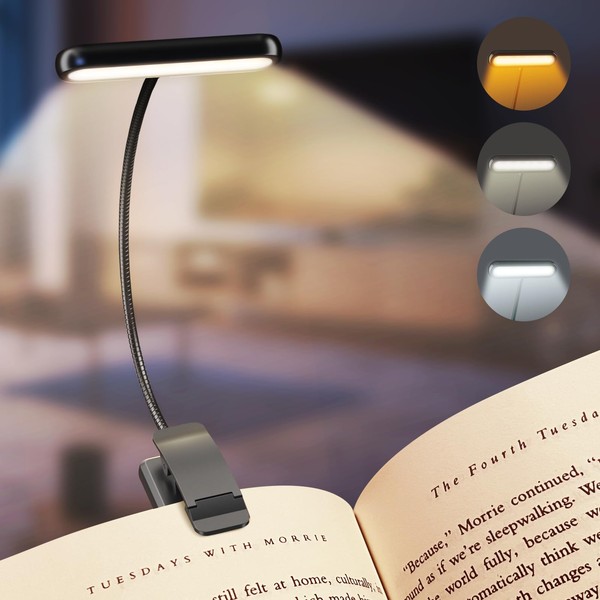 iFalarila Book Light, [Adapter Included] Rechargeable Book Lights for Reading