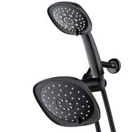 AquaDance Luxury Square High-Pressure Giant 7.3" Rain Shower Head/Handheld Spa Combo. Extra-Long 72" Stainless Steel Hose, 3-way Flow Diverter, Oil-Rubbed Bronze Finish