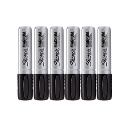 Sharpie Pro Magnum Permanent Marker, Chisel Tip, Black, 6 Count