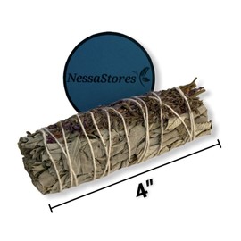 NESSASTORES White Sage + Yerba Santa + Lavender Smudge 4" Bundle #JC-198(92 pcs)