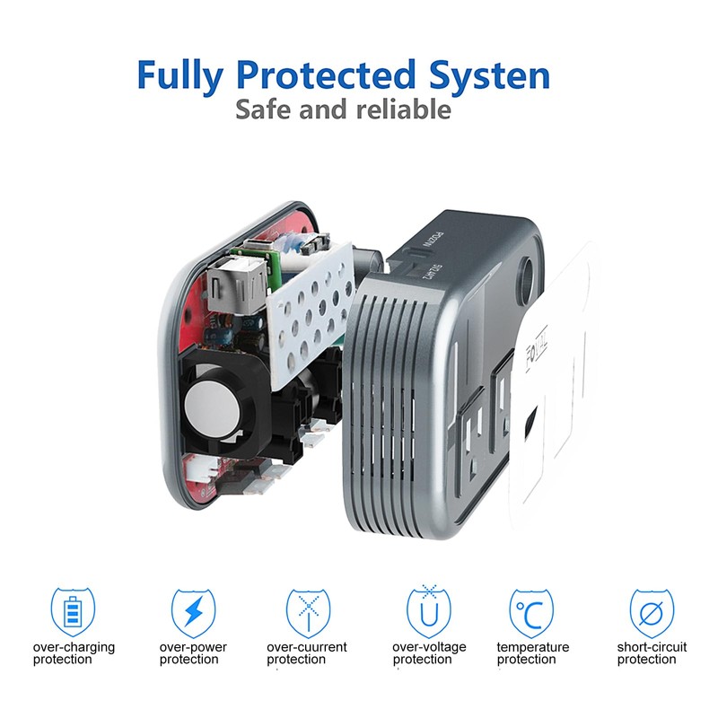 FOVAL 200W Car Power Inverter, DC 12V to 110V AC