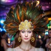 Timlotti Women's Feather Headpiece Feather Sequin Headwear Carnival Headpiece Costume