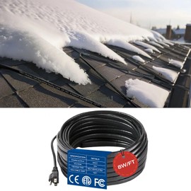 H&G Lifestyles Roof Heat Cable Snow De-icing Kit Self-Regulating Plug-in Ready Heat Tape for Roof and Gutters Ice Dam Prevention 8W/ft 50ft