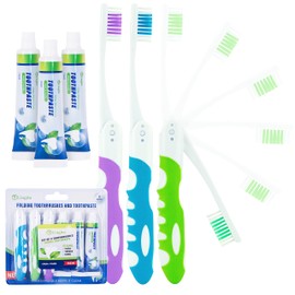 Bulk 36-Pack Mini Toothbrush Set - Prepasted, Hard Bristles with Individually Wrapped Disposable Toothbrush