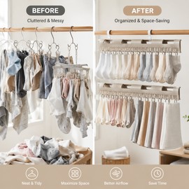Hanging Sock Drying Rack for Laundry – Space-Saving Plastic Hanger for Small Clothing