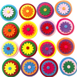 DIY Penny Rug Pillow Circles/Round Felt Patch Non-Woven Fabric | Sew-On DIY Repair Patches for Clothing, Crafts | Durable Fabric Circles/144-Pack 3Different Size (6cm-5cm-4cmflowers-1cm 144pcs)