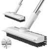 Floor Scrub Brush with Long Handle, 3 in 1 Scrape