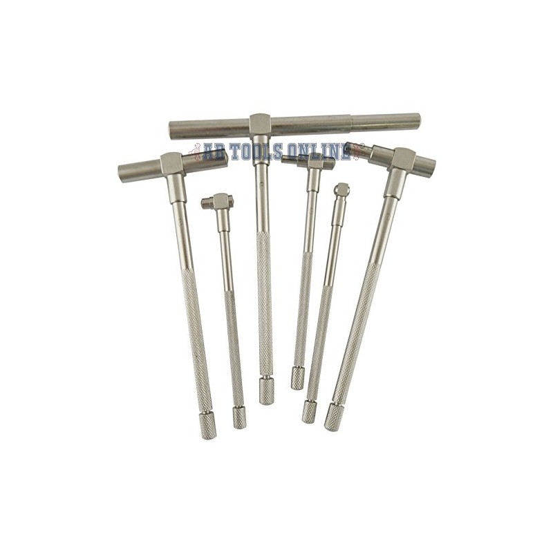 6pc Telescoping Gauge Stainless Steel Depth Bore Hole Cylinder 5/16"