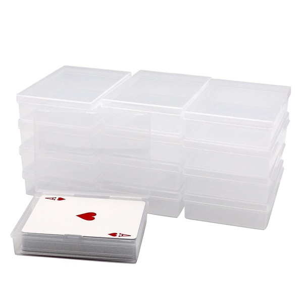 12 Pack Playing Card Deck Boxes, Empty Plastic Storage Box